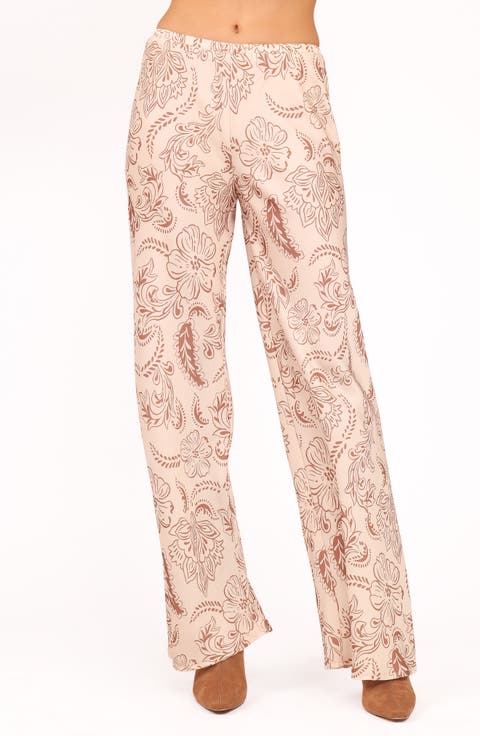 Rosalie Pull-On Satin Wide Leg Pants