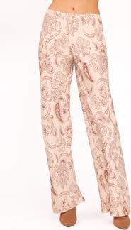 Petal & Pup Rosalie Pull-On Satin Wide Leg Pants