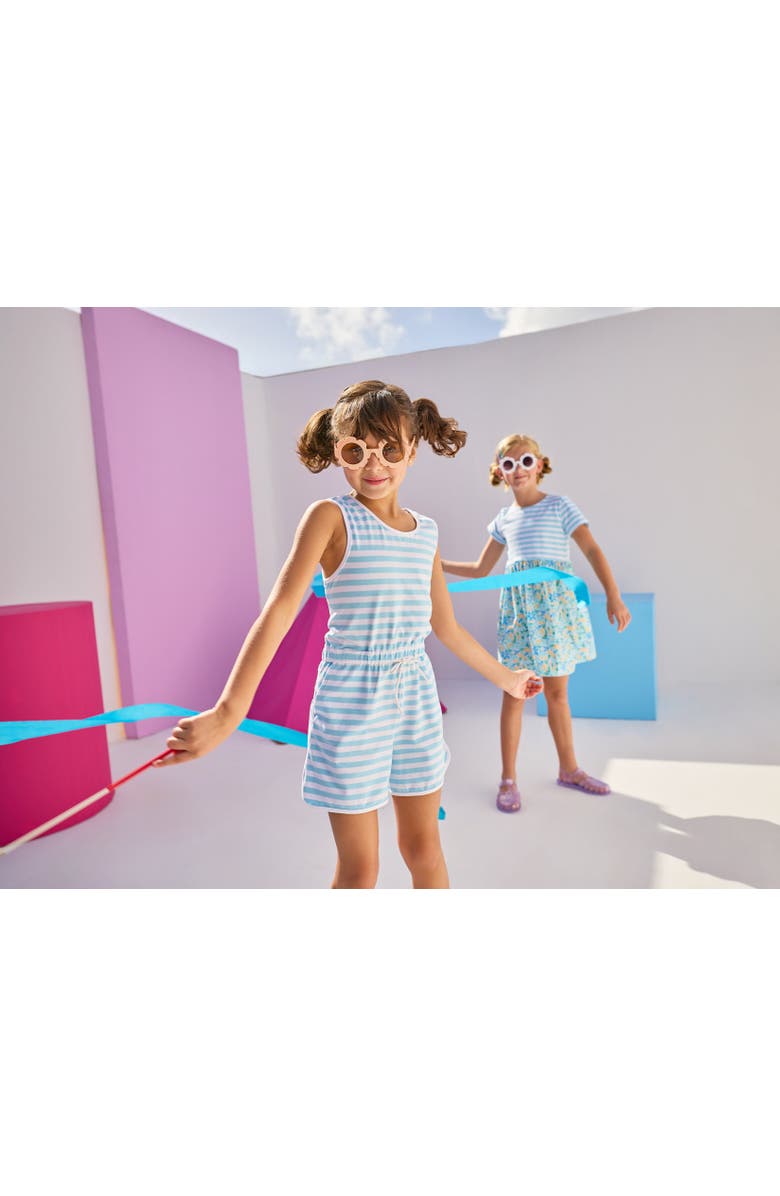 BISBY Kids' Knit Rugby Romper, Alternate, color, Blue Stripe