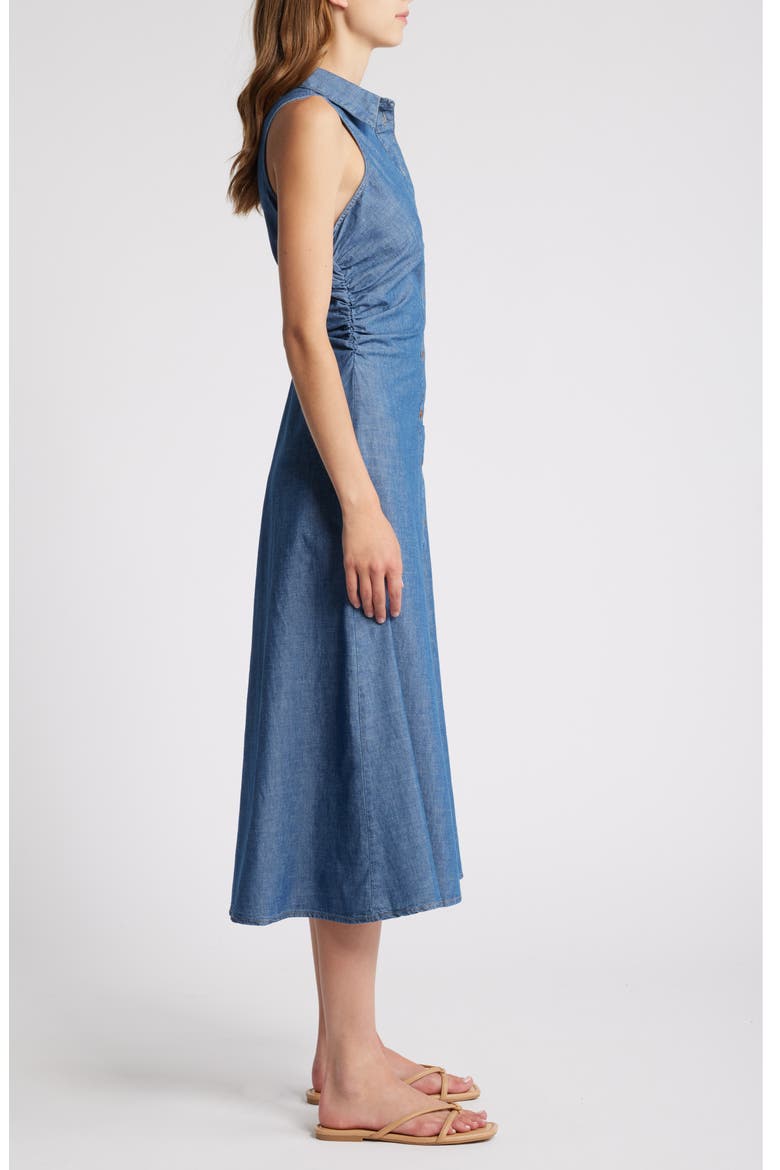 Adri Sleeveless Denim Midi Shirtdress, Alternate, color, OPEN BLUE