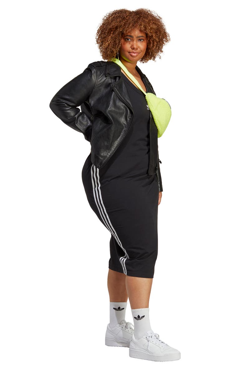 adidas Lifestyle 3-Stripes Body-Con Tank Midi Dress, Alternate, color,