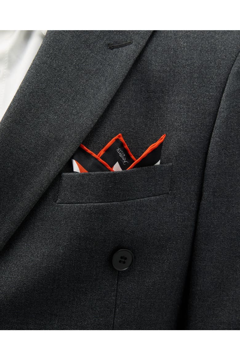 Diamond Silk Pocket Square, Alternate, color, Red & Black