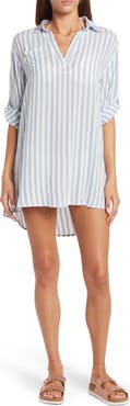 BOHO ME Yarn Dye Stripe Cover-Up Tunic