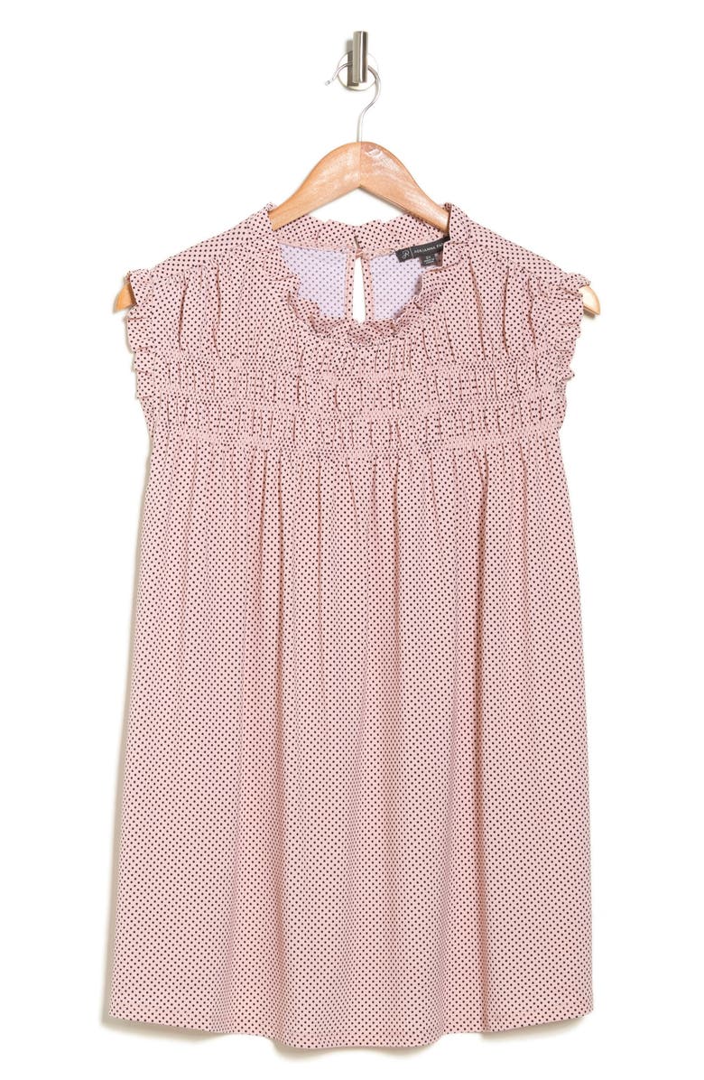 Adrianna Papell Flutter Sleeve Dot Print Knit Top, Alternate, color, 