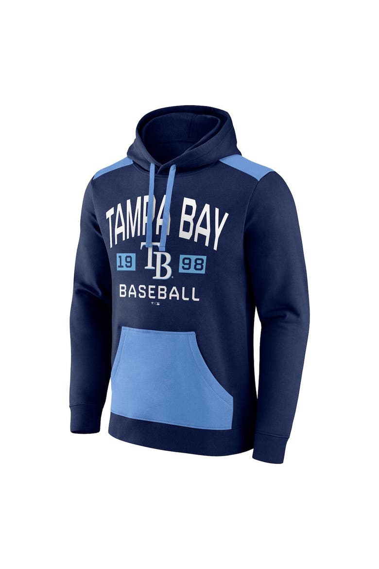 Men's Fanatics Branded Navy/Light Blue Tampa Bay Rays Chip In Pullover Hoodie, Alternate, color, Navy