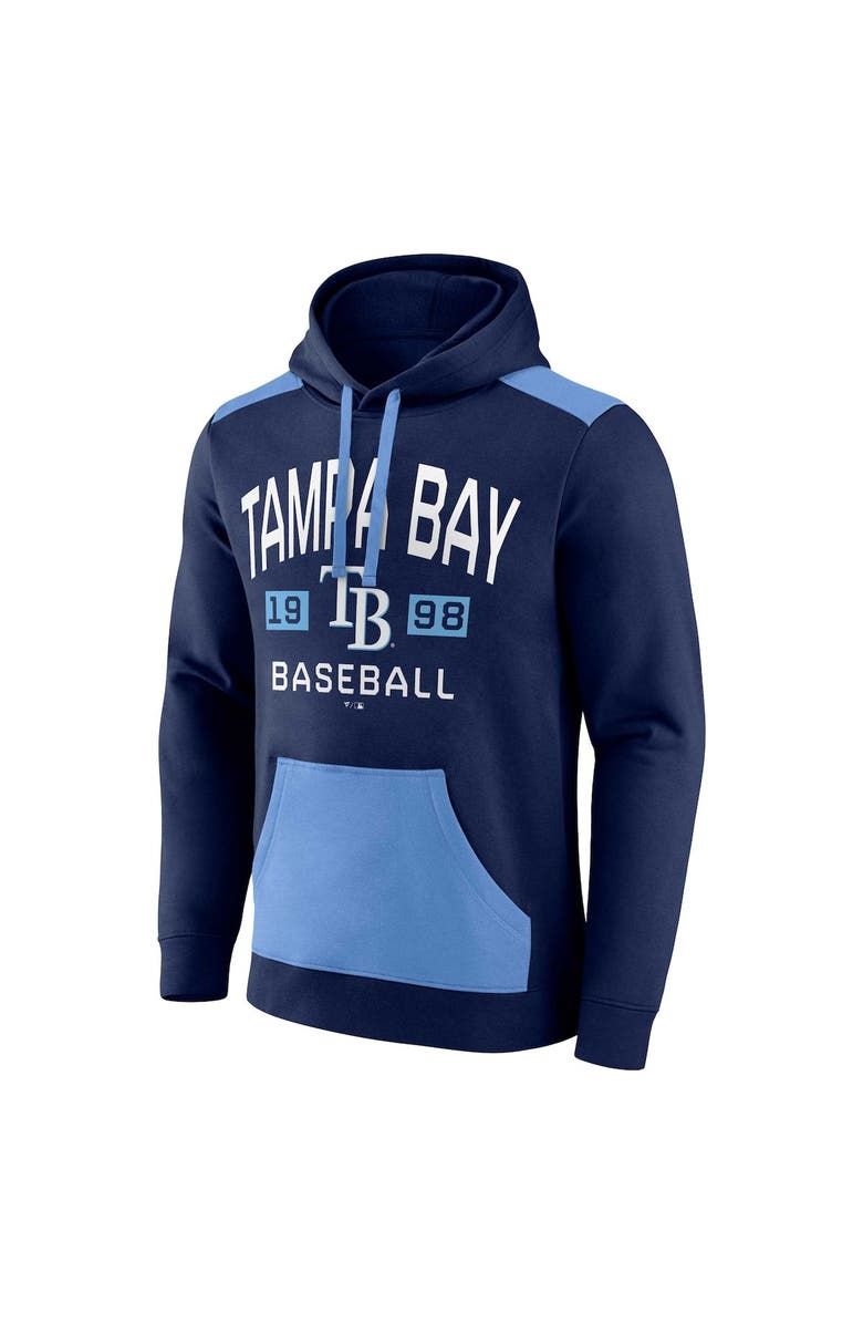 FANATICS Men's Fanatics Branded Navy/Light Blue Tampa Bay Rays Chip In Pullover Hoodie, Alternate, color,