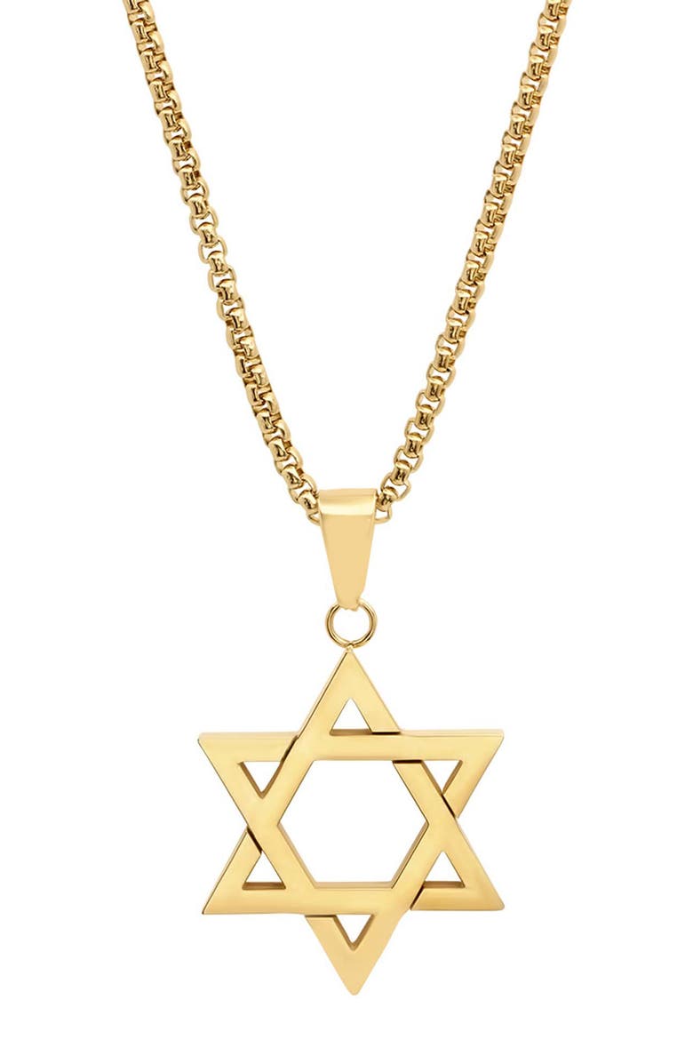 Men's 18k Gold Plated Star of David Pendant Necklace, Main, color, GOLD