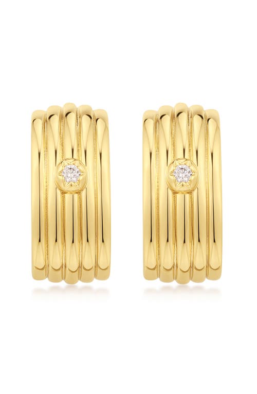Luv Aj The Ridged Positano Stud Earrings In Gold