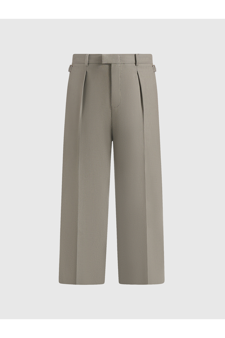 Dorian Twill Pleated Linen Trousers, Alternate, color, Khaki