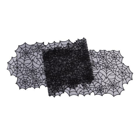 Spider Webb Halloween Reversible Translucent Decorative Table Runner 12" x 68"