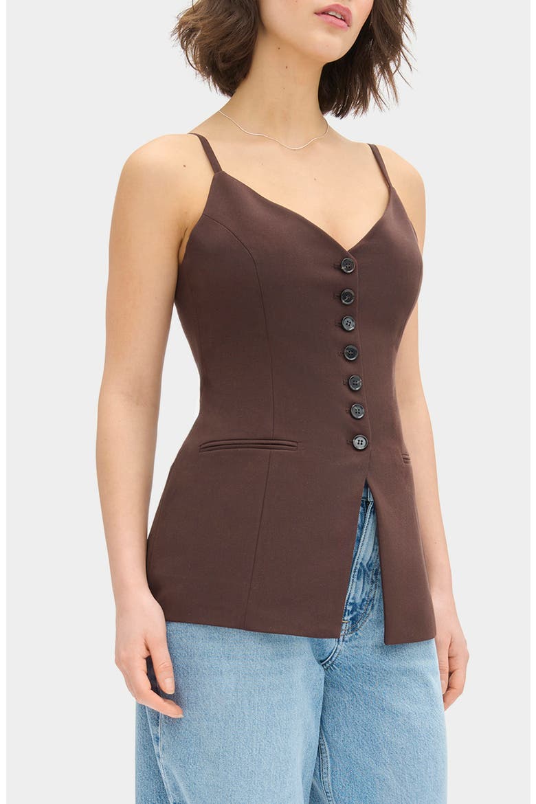 Manhattan Sleeveless Top, Alternate, color, CHOCOLATE