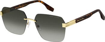 61mm Gradient Rectangular Sunglasses