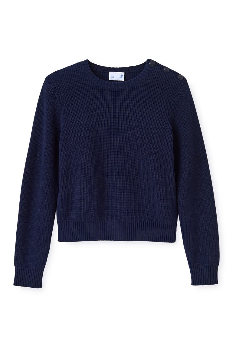 Collins Cotton Sweater, Main, color, Midnight Blue