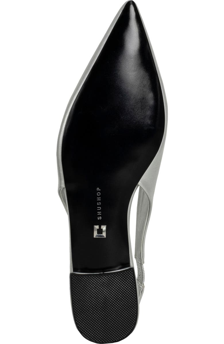 SHUSHOP Amelia Slingback Flat, Alternate, color, Silver