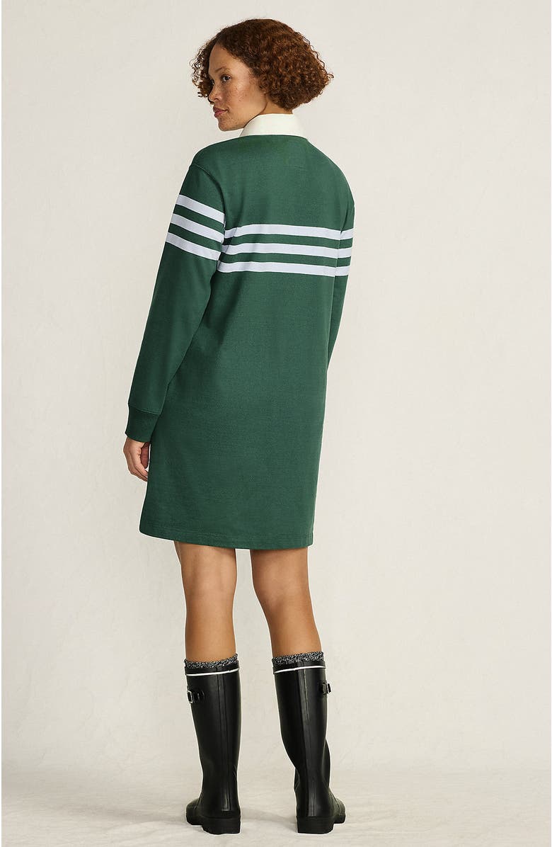 Lands' End Rugby Dress, Alternate, color, Norway Spruce Stripe