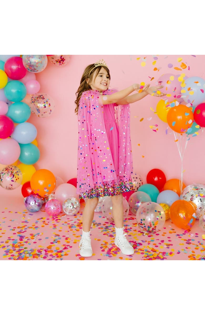 Sweet Wink Raspberry Confetti Cape, Alternate, color, Raspberry