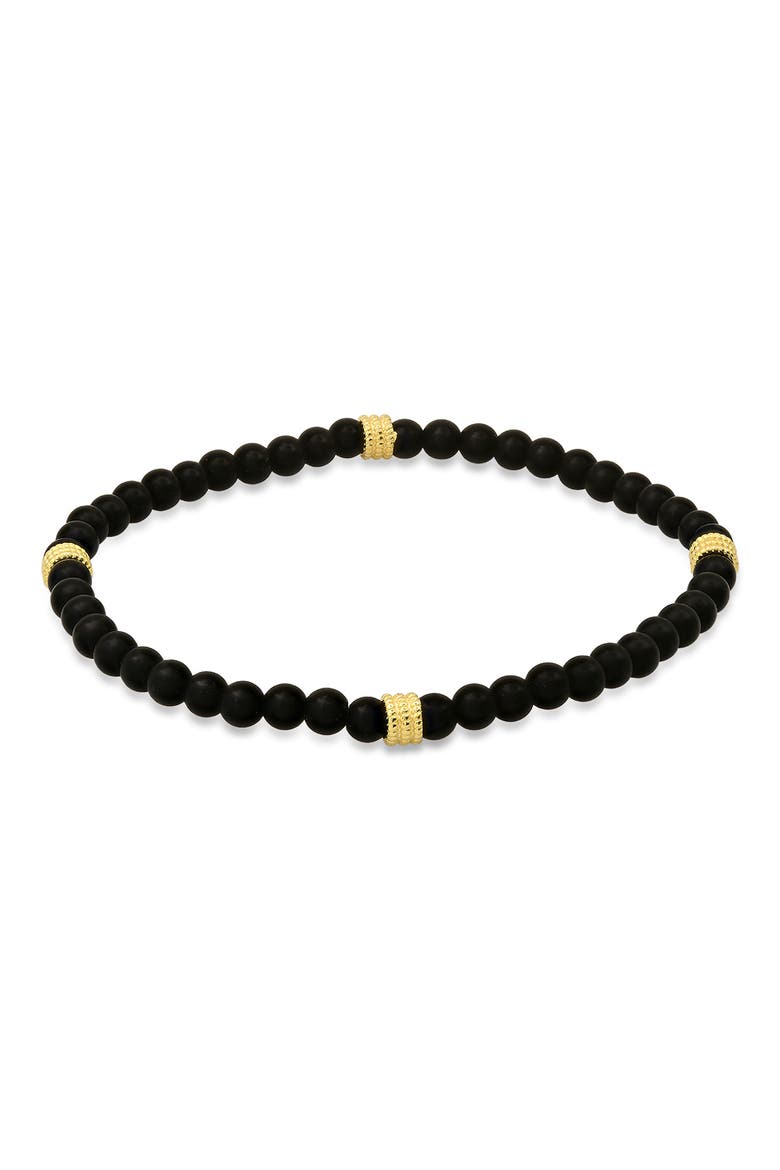 Lava Bead Stretch Bracelet, Main, color, GOLD/ BLACK