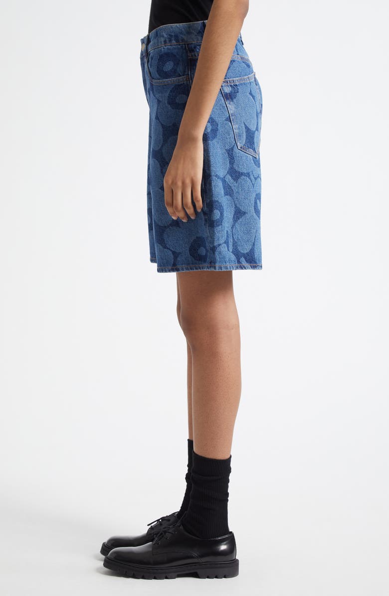 Marimekko Maridenim Marssi Unikko Denim Shorts, Alternate, color,