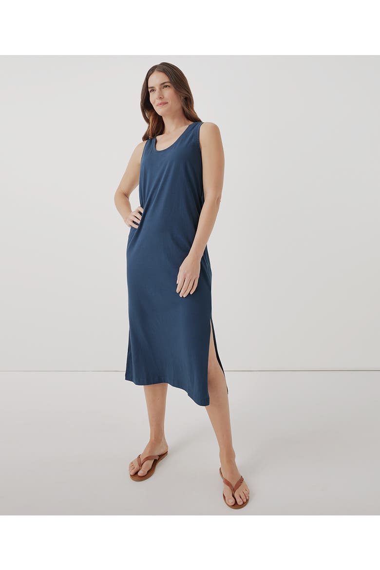 Organic Softspun Tank Midi Dress, Main, color, French Navy
