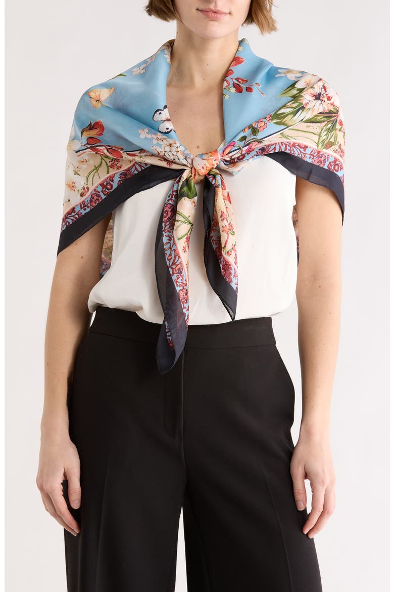 Lily Square Scarf, Main, color, DENIM MULTI