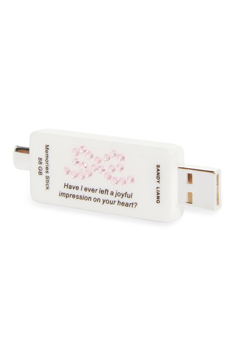 Memories USB Hair Clip, Main, color, WHITE