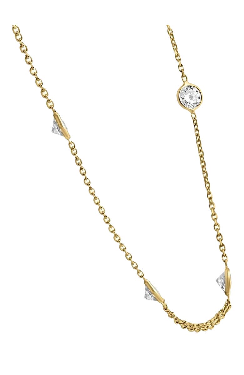 Bliss Diamond 4Ct Diamonds By The Yard Necklace 14K Gold Lab Grown Station Pendant, Alternate, color, 14K Yellow Gold