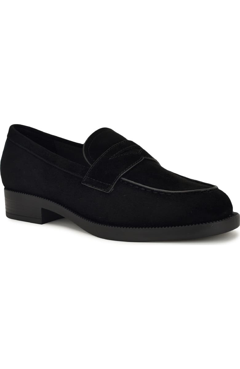 Nine West Berg Penny Loafer, Main, color, Black Suede