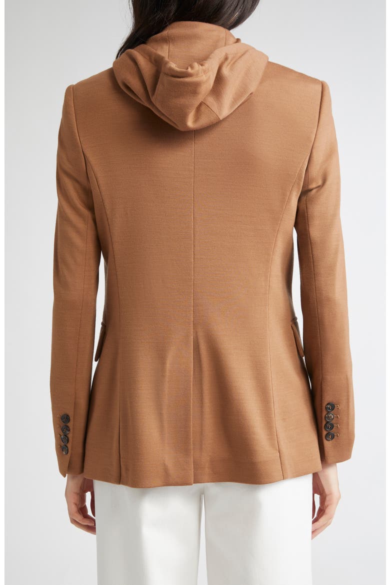Wool Blazer with Removable Hooded Bib, Alternate, color, 157 COGNAC