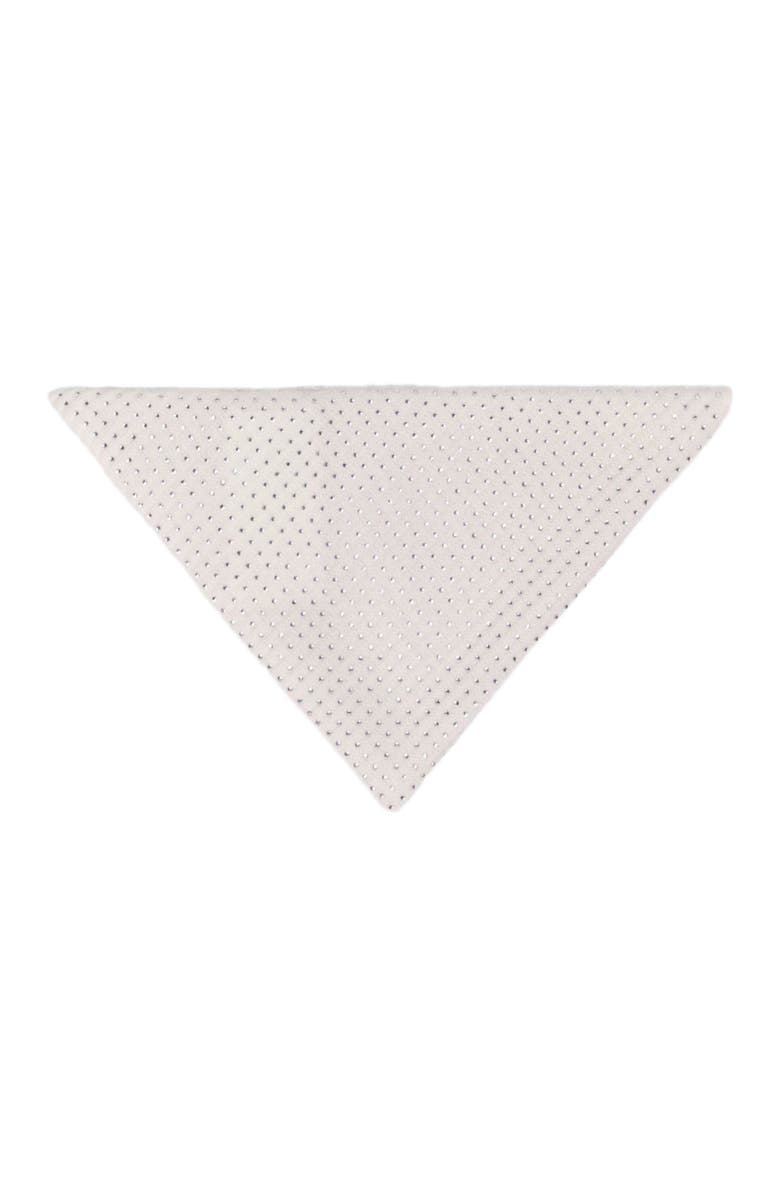 maje Rhinestone wool triangle scarf, Main, color, Ecru
