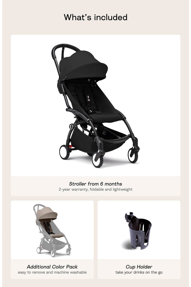 YOYO³ Stroller Bundle, Alternate, color, BLACK W/ BLACK AND TAUPE