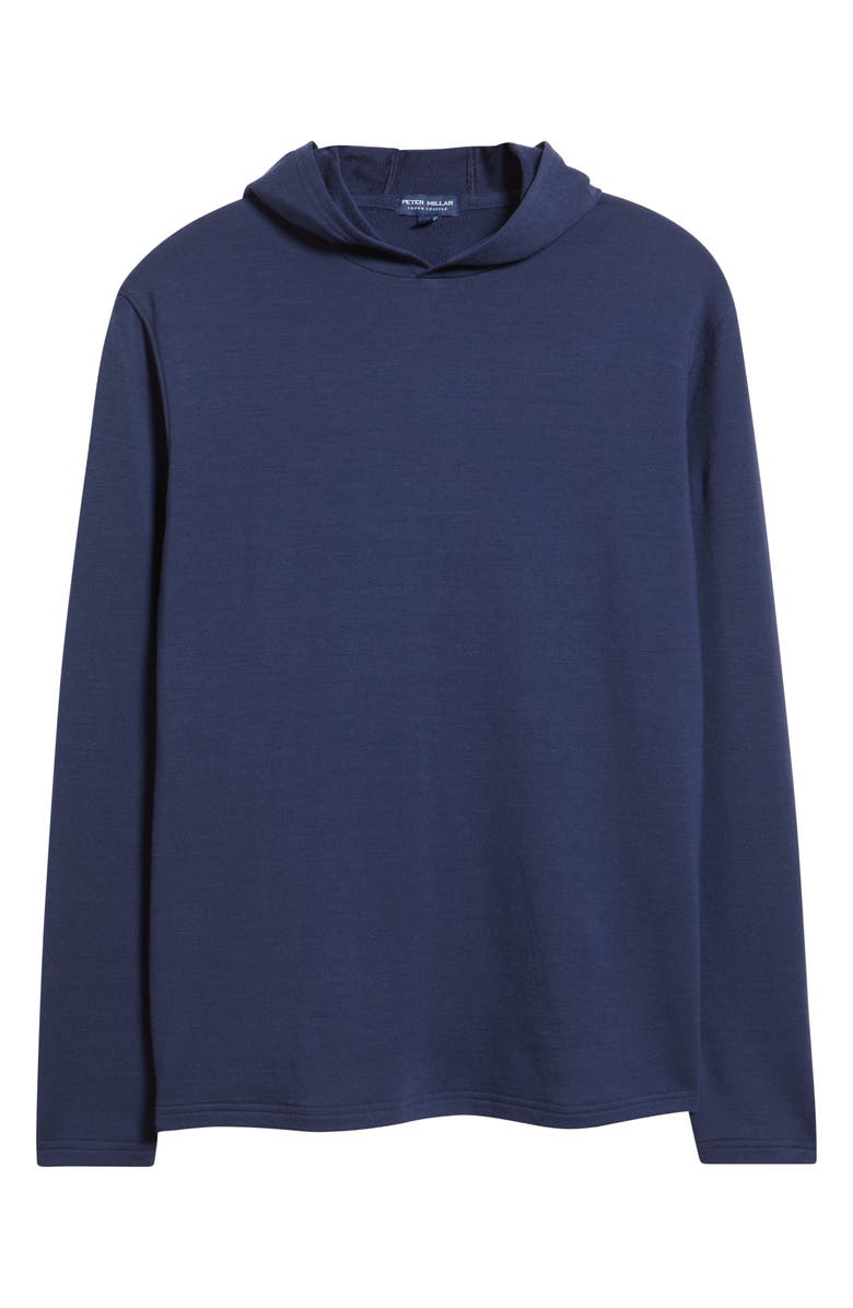 Peter Millar Crown Crafted Excursionist Flex Merino Wool Blend Hoodie, Alternate, color, Navy