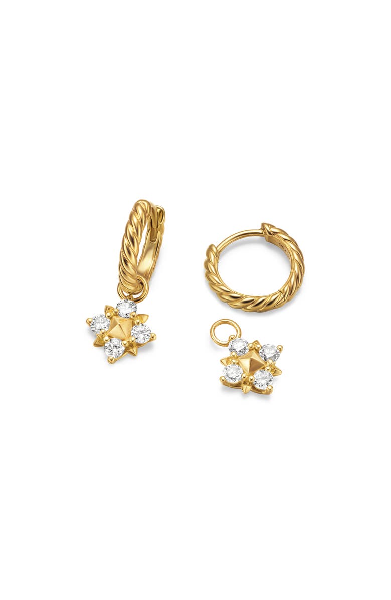 David Yurman Petite Modern Renaissance Drop Hoop Earrings in 18K Gold with Diamonds, Alternate, color, 18K Gold