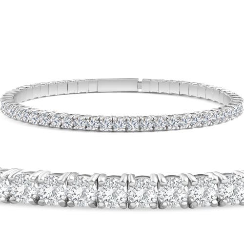 Bliss Diamond 3.00-7 1/2ct Tw Flexible Diamond Bangle Tennis Bracelet Lab Grown 14k Gold In White Gold - 7.50ct
