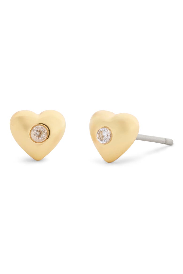 Cubic Zirconia Heart Necklace & Stud Earrings Boxed Set, Alternate, color, CRYSTAL/ GOLD