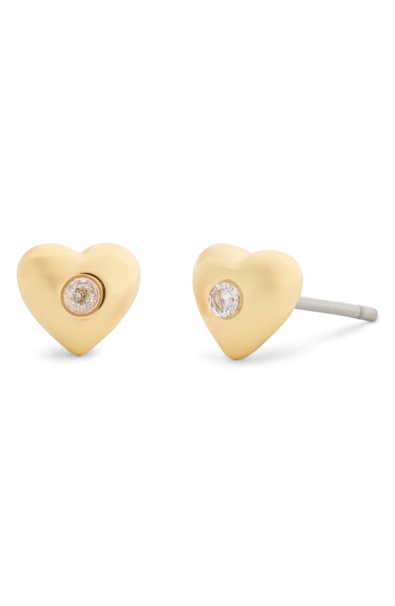 COACH Cubic Zirconia Heart Necklace & Stud Earrings Boxed Set, Alternate, color, Crystal/ Gold
