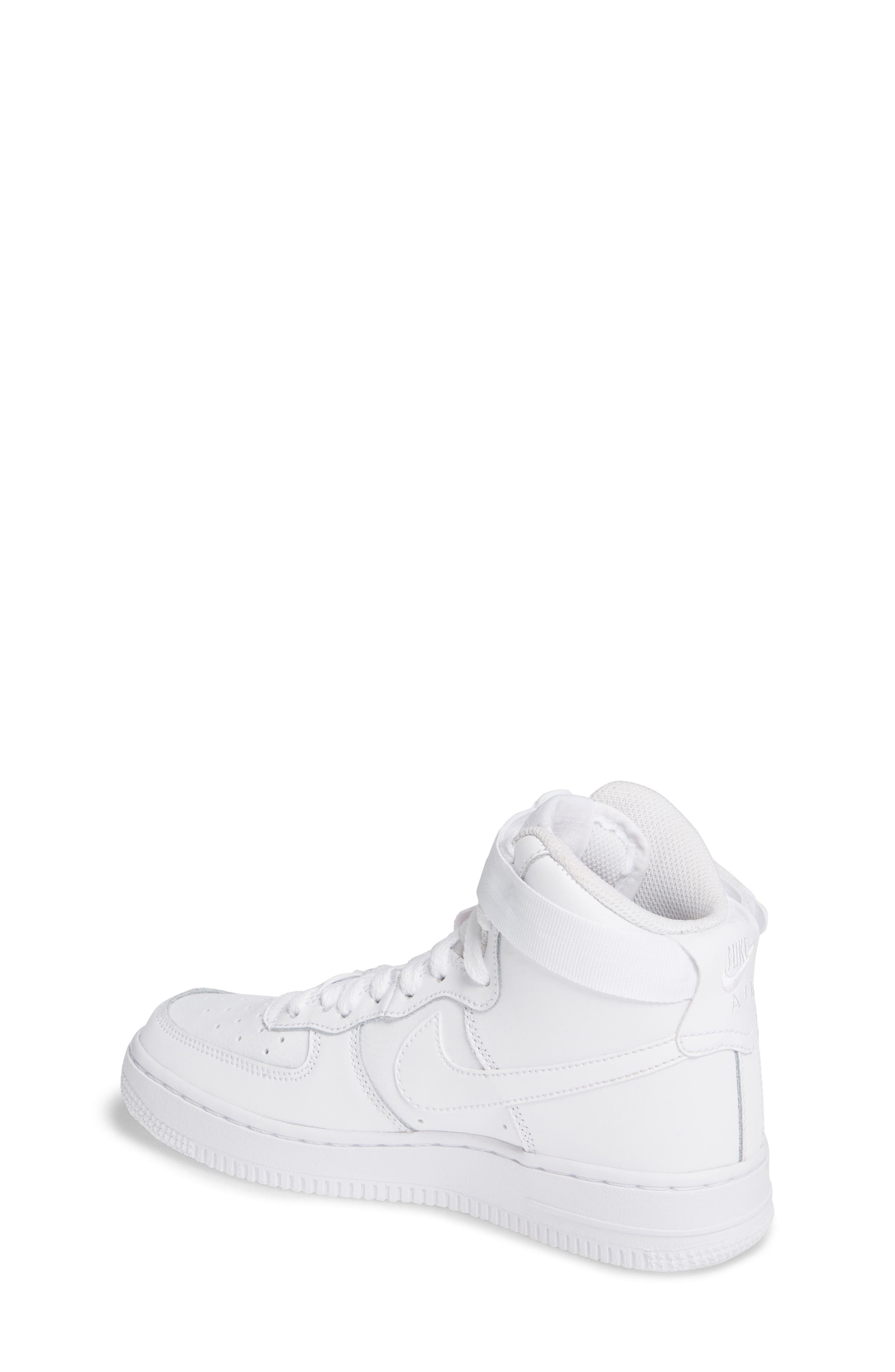 Air Force 1 High Top Sneaker, Alternate, color, WHITE