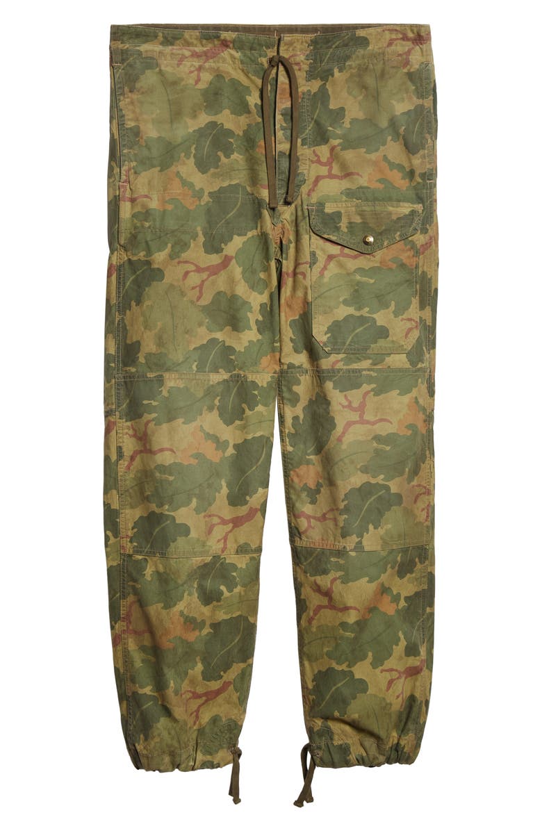 Double RL Ranger Camo Print Poplin Cargo Pants, Alternate, color, Olive Leaf Camo
