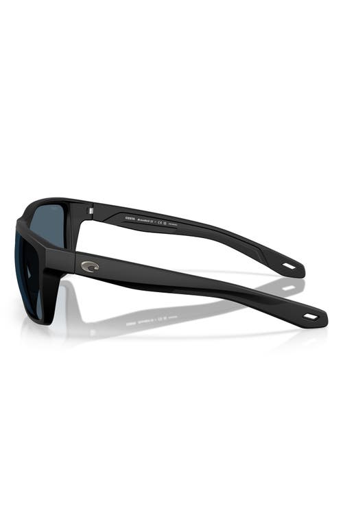 Costa Del Mar Broadbill Ii 58mm Polarized Rectangular Sunglasses In Matte Black/gray 580p