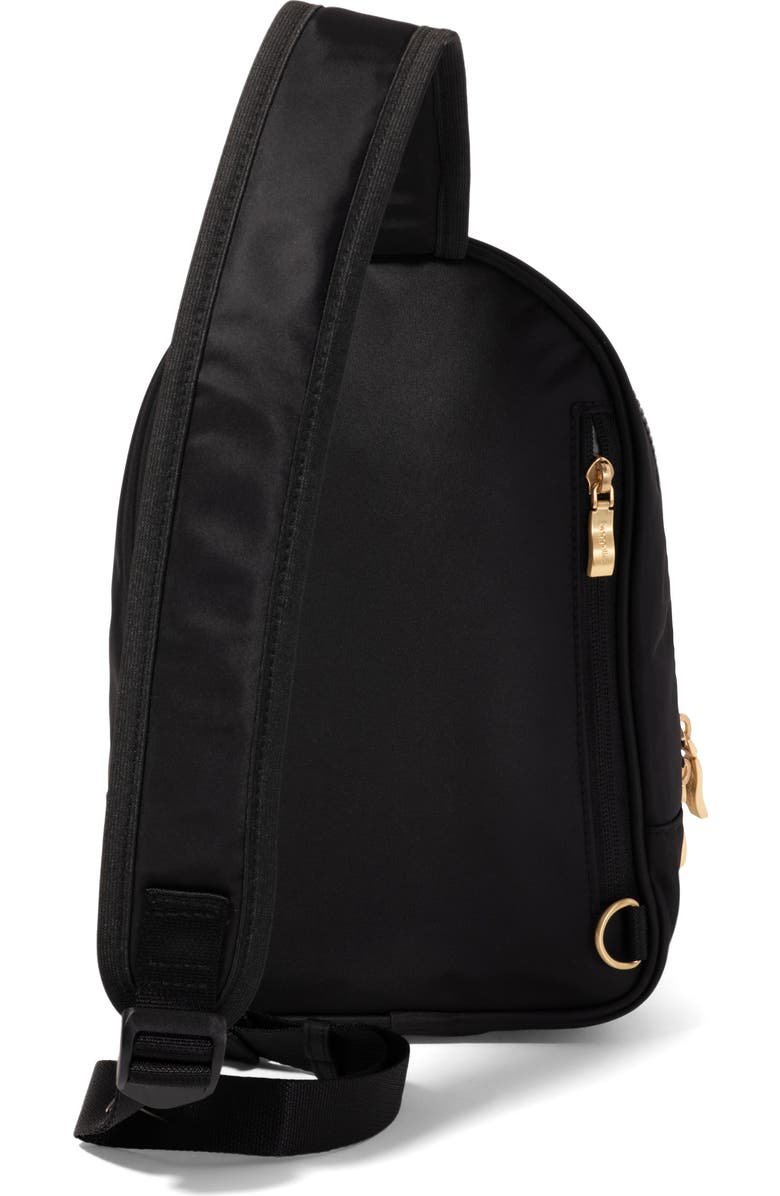 BAGGALLINI Waverly Woven Sling, Alternate, color, Black Woven Twill