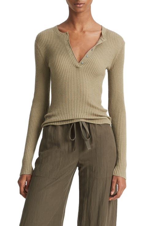 Rib Cashmere & Silk Henley