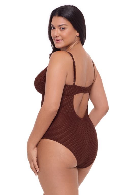 S3 Novelty Texture Underwire One Piece Swimsuit In Sangria