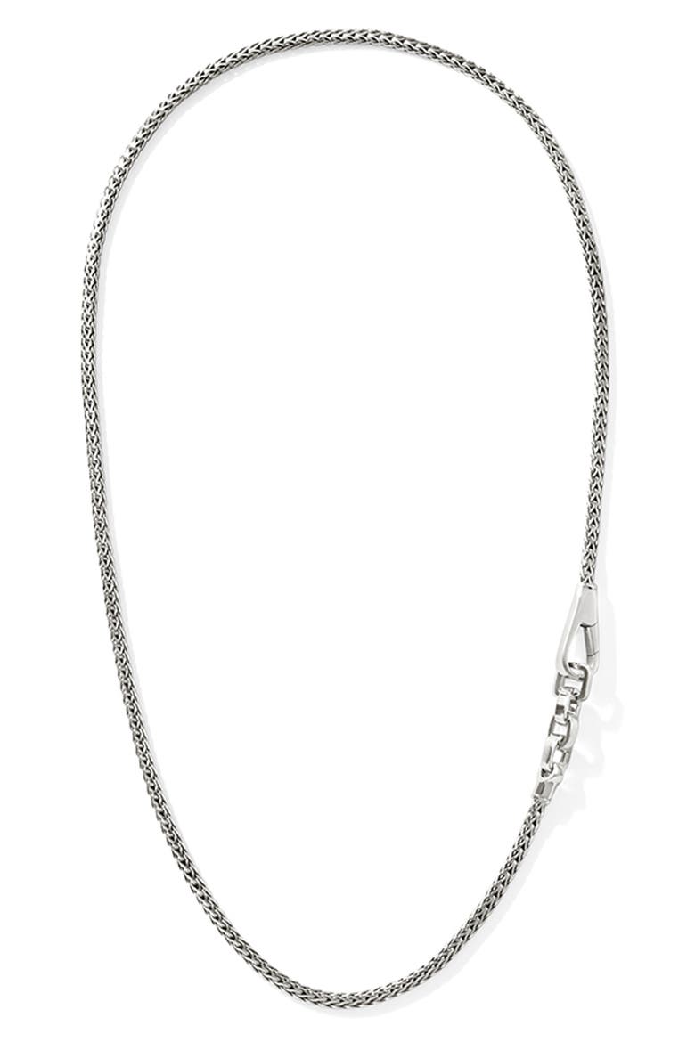 Men's Slim Chain Necklace, Alternate, color, SILVER