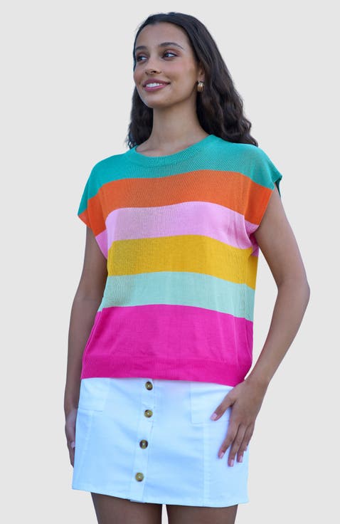 Block Stripe Relaxed Knitted Top