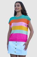 Yumi Block Stripe Relaxed Knitted Top