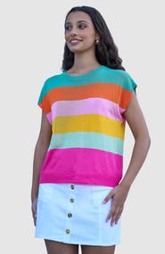 Yumi Block Stripe Relaxed Knitted Top