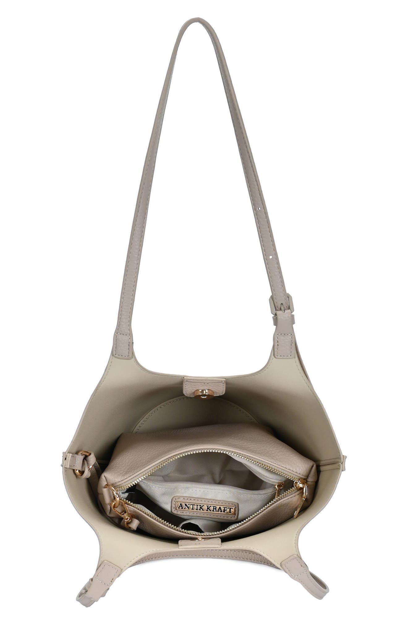 Antik Kraft Adjustable Strap Shoulder Bag, Alternate, color, Bone