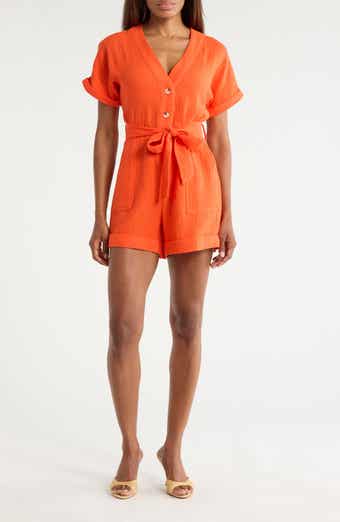 FRNCH Lika Tie Waist Cotton Romper