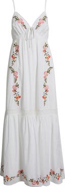 Treasure & Bond Floral Lace Trim Babydoll Maxi Dress