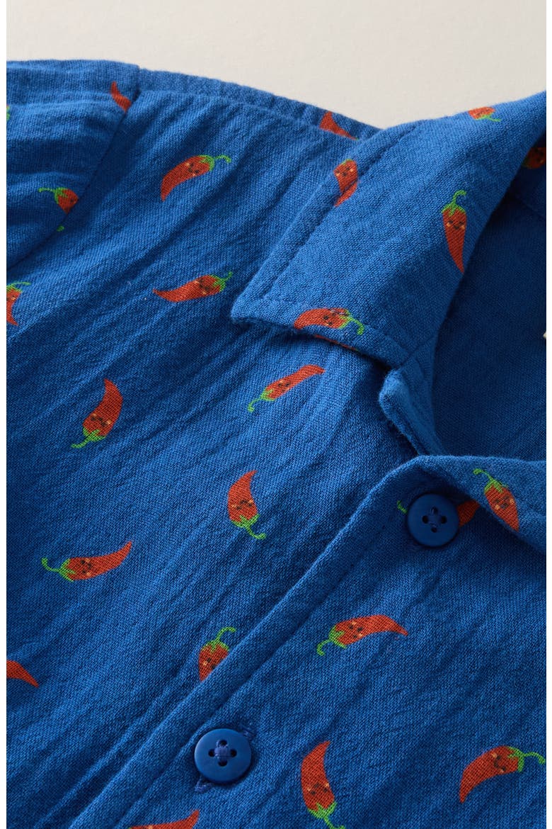 Cotton Gauze Romper, Alternate, color, BLUE GALAXY CHILI PEPPERS