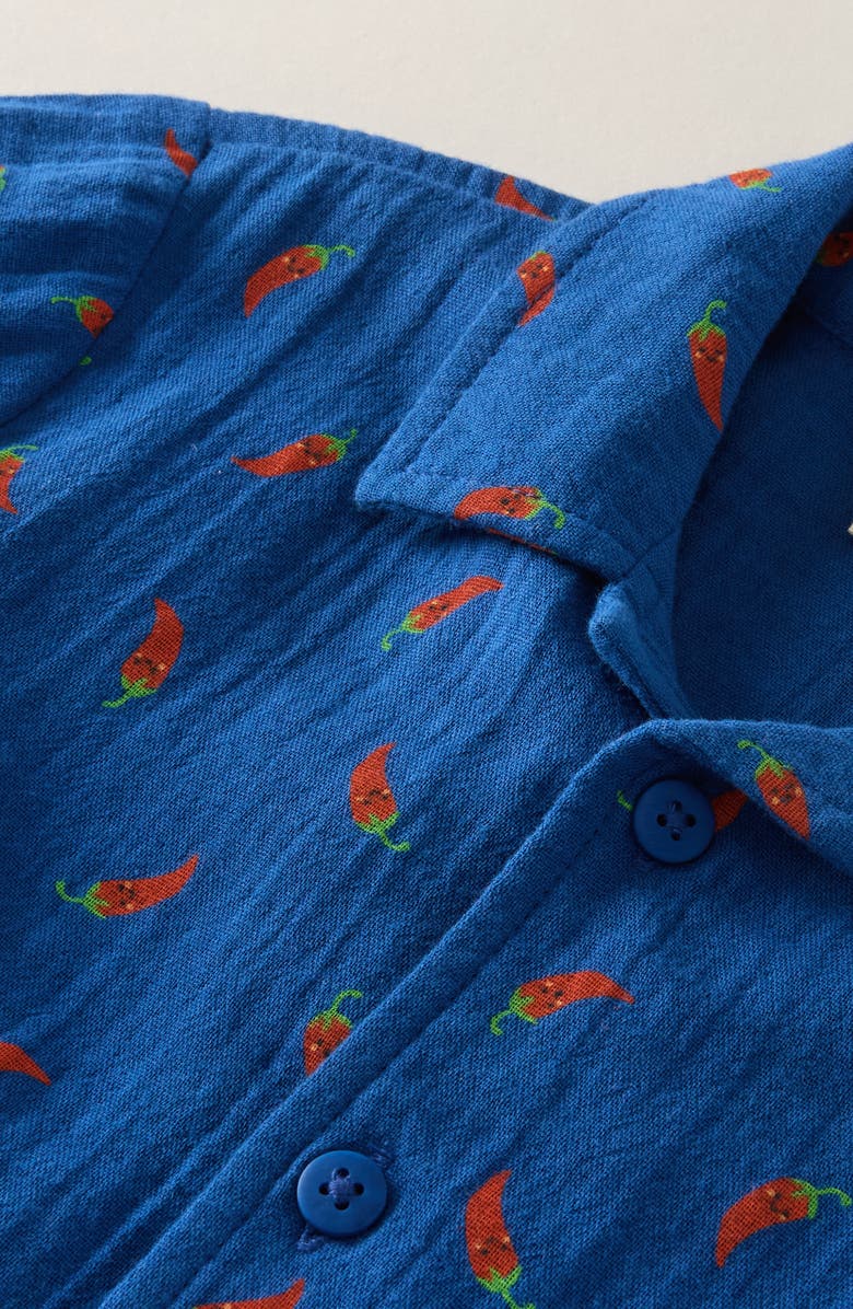 Tucker + Tate Cotton Gauze Romper, Alternate, color, Blue Galaxy Chili Peppers